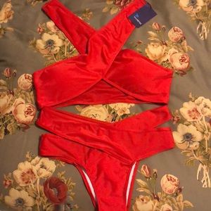 NWT Boutique Red Bikini Swimsuit